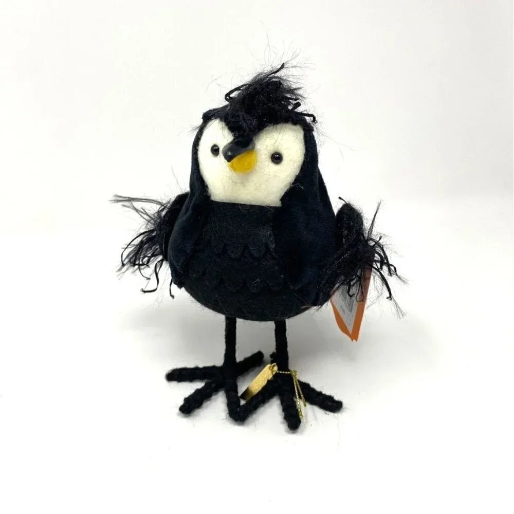 Midnight Raven Featherly Friends Bird Halloween Decorative Figurine - Hyde & EEK